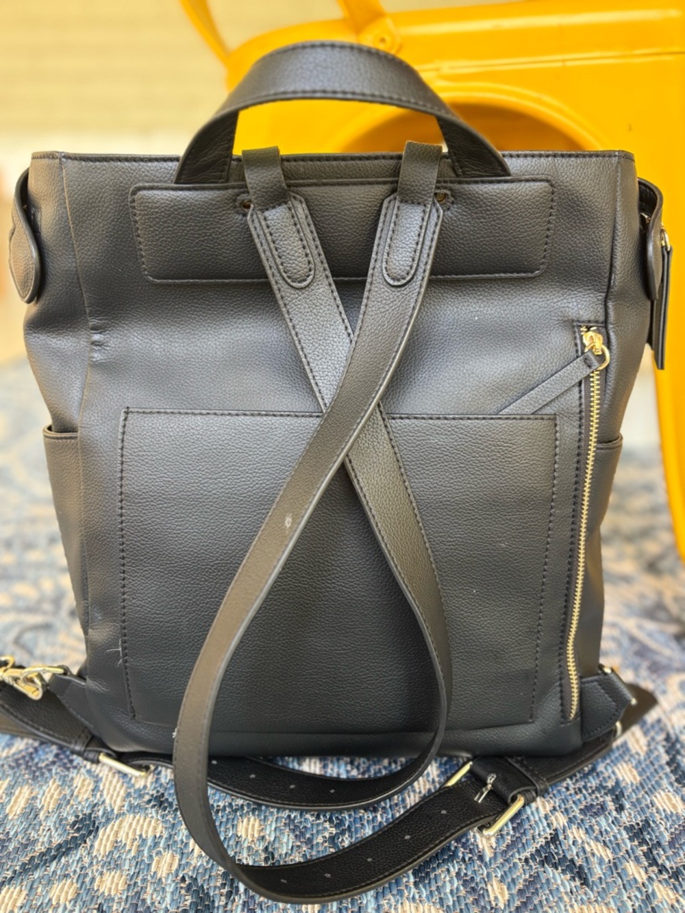 Mina Baie Kinney leather diaper bag and Backpack black sold out online - Picture 11 of 16